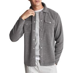 Reiss Men’s Deansgate Grey Long Sleeve Shirt Jacket Unisex Shacket Size XL